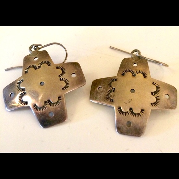 Jewelry - Sterling vintage handmade earrings Native American